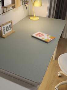 1pc Eye Protection Desk Mat, PU Leather Solid Color Tea Table Pad, Anti-Oil Tablecloth Study Computer Desk Pad, Non-Slip Back To School