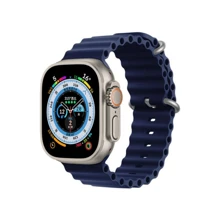 Silicone Strap For Apple Watches Series 8 Ultra And Smartwatch Iwo Hw Series 42/44/45/49MM Series 1, 2, 3, 4, 5, 6 And SE - 藏蓝色 - 查看 1