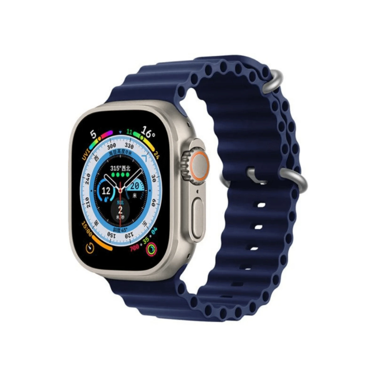 Silicone Strap For Apple Watches Series 8 Ultra And Smartwatch Iwo Hw Series 42/44/45/49MM Series 1, 2, 3, 4, 5, 6 And SE - 藏蓝色 - 查看 1
