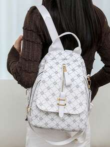 Stylish Large Capacity Women Travel Backpack - White - View 3