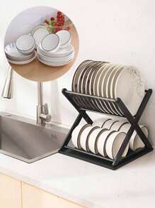 Ecurridor De Platos De 3 Niveles De Hierro y plástico Increible Escurrridor De Trastes Pórtatil, Altamente Resistente. - Blanco - Ver 2