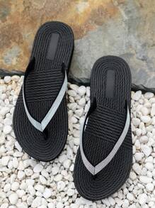 Women's Black Flat Slide Sandals, Summer Open Toe Slippers