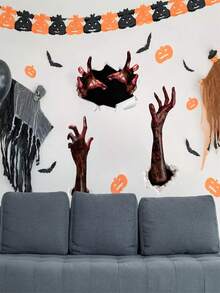 Halloween Creepy 3D Creative Ghost Hand Window Sticker, Halloween Zombie Hand Wall Sticker, Halloween Decoration - Multicolor - View 5