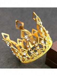 Crowns For Flower Bouquets Golden Silvery Small Crown Queen, Mini Crown Princess Headpiece Mini Tiara Decoration, ForBridal Wedding Royal Themed Decor Birthday Party, Party Decor, Party Supplies