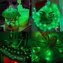 万圣节快乐灯串 1 件或 2 件 33 英尺 100 个 LED 仙女灯 USB 带遥控器圣诞灯带遥控器防水 8 种模式萤火虫闪烁灯串适用于圣诞节、婚礼户外装饰万圣节派对、家居装饰、厨房装饰、万圣节装饰、房间装饰、圣诞装饰、派对装饰、派对礼物、万圣节装饰、圣诞装饰、万圣节礼物、圣诞礼物、厨房用品、厨房用具、厨房工具、厨房用品。 - USB - 查看 10