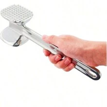 1 pieza Ablandador de carne de aleación de aluminio, Martillo para bistec, Mazo de carne para el hogar, Ablandador de carne de res, Martillo de carne de doble cara - Multicolor - Ver 2