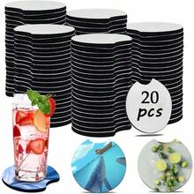 20pcs Sublimation Blank Car Coasters, 2.75 In Circular Opening Blank Sublimation Coasters For Thermal Sublimation DIY Crafts, Car Coasters - White - View 1