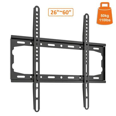 Yeshions 1pc Ultra Slim TV Wall Mount For 26-60 Inch TVs - Low Profile, Max Load 50kg(110Lbs) VESA 400x400mm - Securely Mount Your TV And Enjoy A Stunning View
