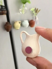 8pcs Premium Durable Mini Ceramic Vase Decorative Refrigerator Magnets, DIY Artificial Potted Plant Decoration Set, 8pcs Ceramic Vase Fridge Magnets, Succulent Plant Pot Magnets, Cute Girls Decoration Ornaments - Multicolor - View 4