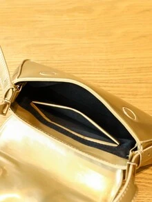 Women's Casual Shoulder Bag Gold Shoulder - Gold - View 7