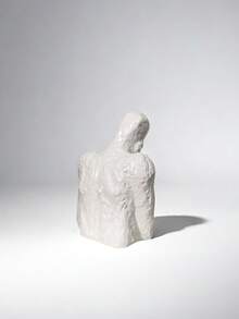 14.6cm北欧单手脸颊支撑树脂仿石膏雕像摆件轻奢客厅设计感装饰抽象半身艺术家 (1件) - 白色 - 查看 5