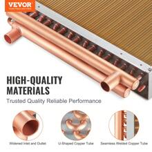 Heat Exchanger Water To Air, 18"X 20" With 3-Row 3/8" Copper Ports, 242 Aluminum Fins Heat Exchanger For Outdoor Wood Furnaces, Residential Heating And Cooling, And Forced Air Heating - 金色 - 查看 2