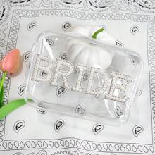 1 túi đựng đồ trang điểm ngọc trai cô dâu, túi đựng mỹ phẩm trong suốt, túi đựng đồ du lịch chống thấm nước, quà tặng sáng tạo cho cô dâu phù dâu, đồ trang trí tiệc độc thân cho cô dâu, túi đựng đồ trang điểm cho đám cưới, ngày lễ tình nhân giáng sinh - Trong sáng - Xem 6