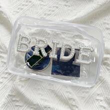 1 túi đựng đồ trang điểm ngọc trai cô dâu, túi đựng mỹ phẩm trong suốt, túi đựng đồ du lịch chống thấm nước, quà tặng sáng tạo cho cô dâu phù dâu, đồ trang trí tiệc độc thân cho cô dâu, túi đựng đồ trang điểm cho đám cưới, ngày lễ tình nhân giáng sinh - Trong sáng - Xem 2