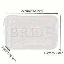 1 túi đựng đồ trang điểm ngọc trai cô dâu, túi đựng mỹ phẩm trong suốt, túi đựng đồ du lịch chống thấm nước, quà tặng sáng tạo cho cô dâu phù dâu, đồ trang trí tiệc độc thân cho cô dâu, túi đựng đồ trang điểm cho đám cưới, ngày lễ tình nhân giáng sinh - Trong sáng - Xem 8