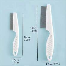 1pc. Cat Flea Comb Cat Tooth Comb Pet In-Line Steel Comb For Dog Lice Comb To Remove Fleas - Multicolor - View 2