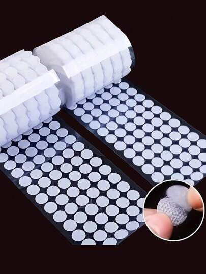 200/400 piezas (100/200 pares) Puntos redondos autoadhesivos negros o blancos de gancho y bucle, puntos de pegamento de gancho y bucle, base adhesiva transparente circular, gancho y bucle doble faz fuerte, adecuado para libros silenciosos de escuela, aula, guardería, oficina y hogar