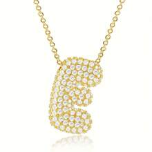 1pc Luxury Initial Charm Letter Star Hailey Style Full Cubic Zirconia A-Z English Letter Thick Bubble Round Pendant Fashion Hip Hop Unisex Gold Plated Brass Necklace Jewelry Party Gift - Necklace - View 22