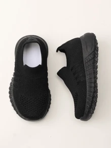 1 双运动鞋，幼儿学步鞋，网眼设计，透气舒适，适合男孩和女孩，幼儿园休闲鞋，轻便防滑塑料鞋底，适合春季、夏季和秋季 - 黑色 - 查看 6