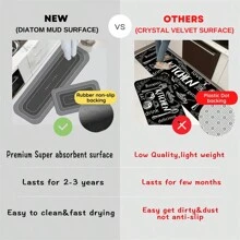 1 件装硅胶垫厨房地板地毯四季硅胶垫，灰色天然大理石纹，舒适柔软，可缓冲和减轻疲劳，吸水防滑快干耐磨，适用于厨房/餐厅/洗衣房/书房/走廊/浴室/入口