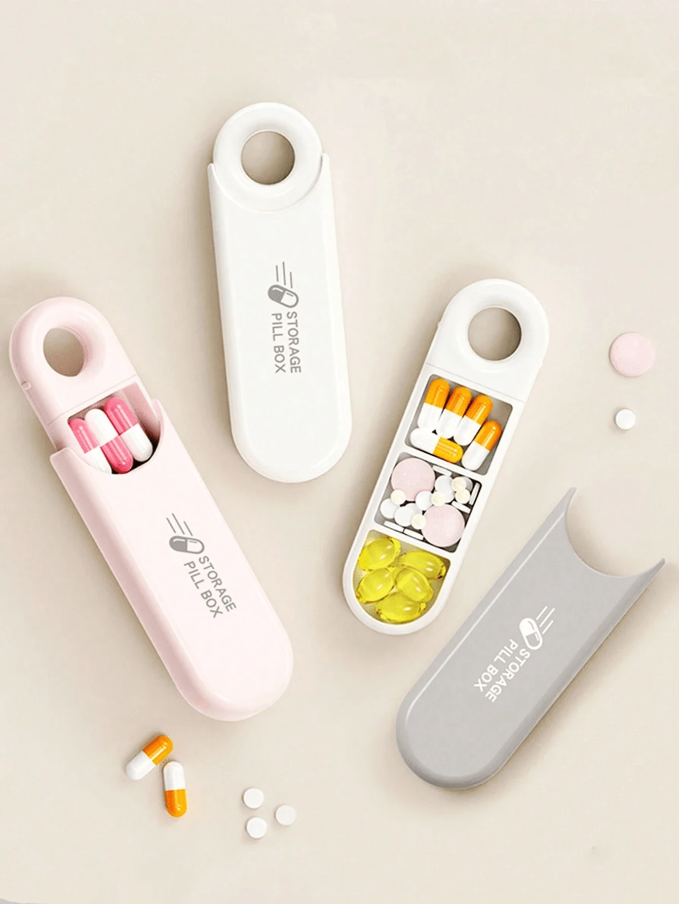 1个迷你便携防水防潮药盒，随身携带药品盒，三格收纳盒，旅行药盒，旅行药瓶，旅行套装，旅行杯，旅行洗漱包，旅行收纳盒，假日配件，旅行套装，旅行礼品