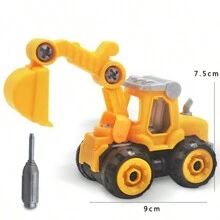 Construction Vehicles Disassembled Decoration Set, Including Excavator, Bulldozer, Crane, Lifting Barrier, Etc. Suitable For Birthday Cake Decor, Baking Scene Arrangement