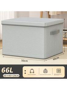 Clothing Storage Box With Lid, Large Capacity Home Organizer Bin, Cabinet Wardrobe Storage Basket Container - Multicolor - View 13