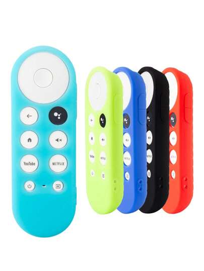 1/2pcs Protective Case For Google TV Remote, 2022 Full Coverage Silicone Shockproof Case(Only Blue And Green Styles Can Glow, Others Do Not Glow) Insulation,Galentines,Puppy,Carnival,Party Decorations