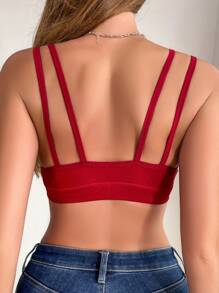2 pièces Beaux soutiens-gorge dos nu, nouvelle lingerie pour femmes multicolore sans bord, respirante et confortable avec fines bretelles