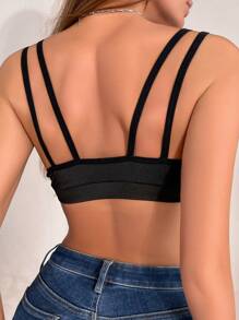 2 pièces Beaux soutiens-gorge dos nu, nouvelle lingerie pour femmes multicolore sans bord, respirante et confortable avec fines bretelles
