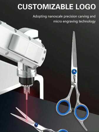 1pc Customized LOGO Hair Scissors Professional Barber Scissors Stainless Steel Scissors Hair Tools Hairdressing Hair Cutting Thinning Shears Hairdressing Products Haircut Trim Hairs Cutting Tool