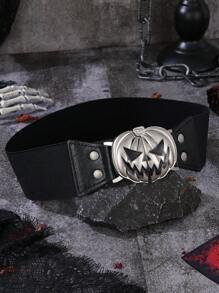 1Pc Phong Cách Gothic Đầu Bí Ngô Khóa Hợp Kim Dây Thắt Lưng, Đường Phố Hiphop Đầu Lâu Trang Trí Eo Phụ Kiện, Cho Tiệc Halloween & Đeo Hàng Ngày - màu đen - Xem 1