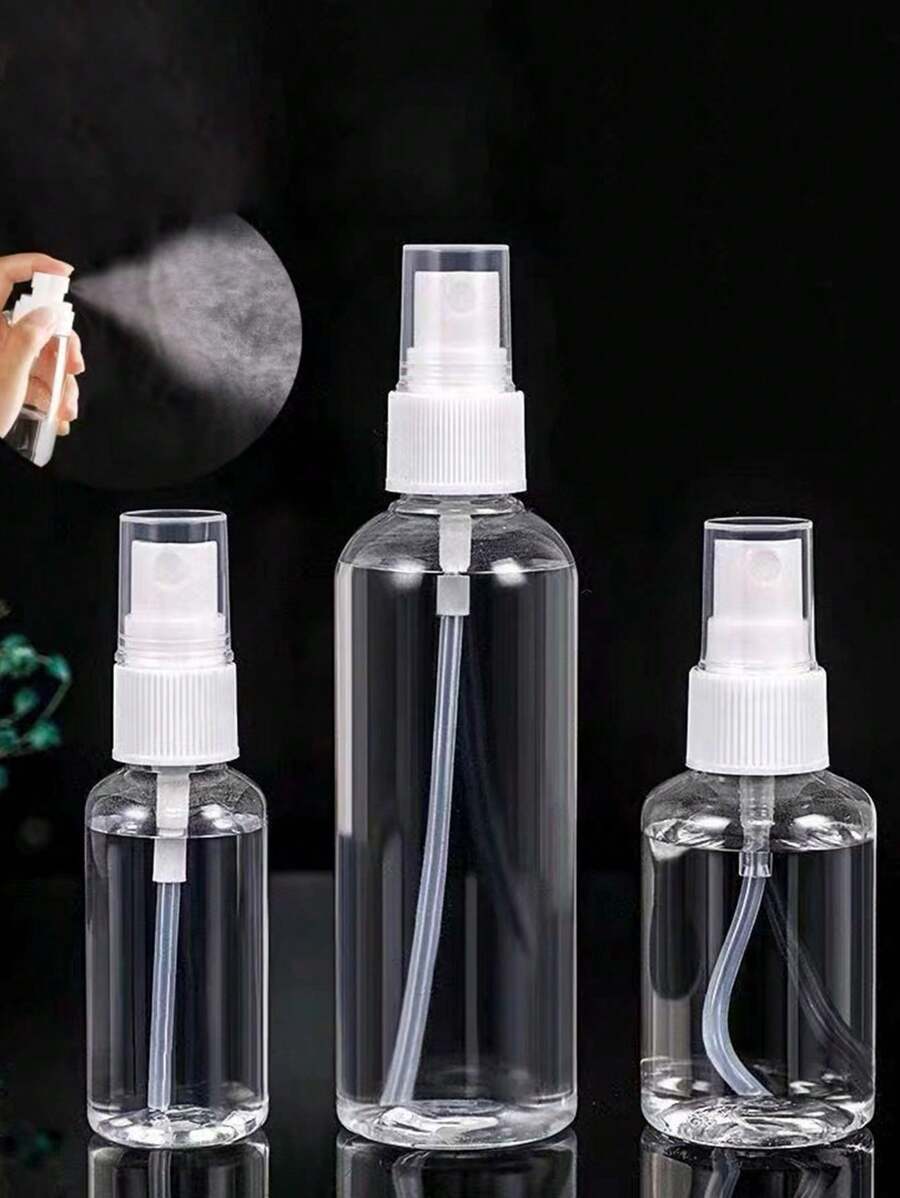 3 件装便携式透明 PET 塑料喷雾瓶 30ml/50ml/100ml，空香水/爽肤水/消毒喷雾器，适用于旅行、酒店、补充化妆品样品