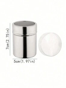 2 件装不锈钢糖粉摇晃器带盖掸子，不锈钢粉末摇晃器，糖分配器细网摇晃器粉末罐适用于小苏打可可玉米淀粉咖啡面粉等摇晃器筛子分配器掸子容器不锈钢适用于肉桂粉糖粉玉米淀粉等糖粉摇晃器，糖粉分配器掸子面粉分配器烘焙用品，厨房用品 - 彩色 - 查看 5