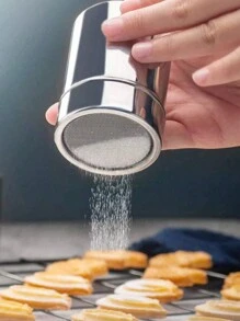 2 件装不锈钢糖粉摇晃器带盖掸子，不锈钢粉末摇晃器，糖分配器细网摇晃器粉末罐适用于小苏打可可玉米淀粉咖啡面粉等摇晃器筛子分配器掸子容器不锈钢适用于肉桂粉糖粉玉米淀粉等糖粉摇晃器，糖粉分配器掸子面粉分配器烘焙用品，厨房用品 - 彩色 - 查看 2