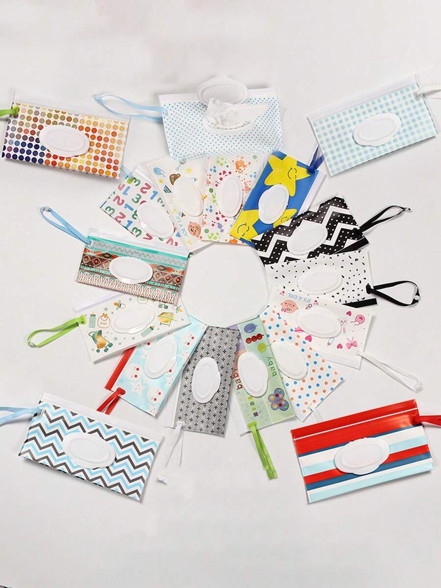 1 件可爱湿巾储物袋、翻盖纸巾盒、户外实用配件、湿巾袋、便携式可重新密封 EVA 湿巾分配袋，方便旅行、骑自行车、学生、工作等。 - 彩色 - 查看 1