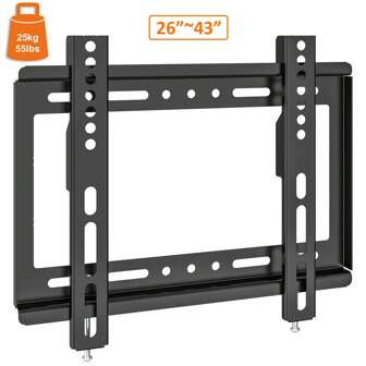 Yeshions 1PC Universal Slim Metal Fixed TV Wall Mount  (26-43 Inches), Ideal For Living Rooms, Bed Rooms And Offices, TV Wall Mount Bracket Up To VESA 200X200mm