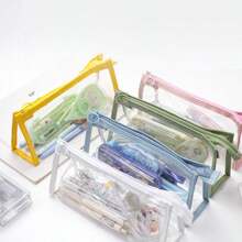 1pc Large Capacity Transparent Clear Pencil Case, Simple Design Stationery Pouch For Students - Multicolor - View 11