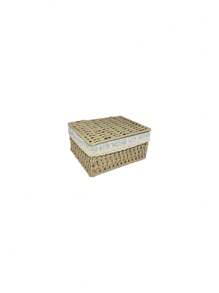 1 Pezzo Scatola da tavolo per il Contenimento, Scatola portaoggetti intrecciata in rattan di carta, Cesto di Stoccaggio con Coperchio, Cesto per riporre Vari Oggetti, Snack, Prodotti Cosmetici, Cucina, Giocattoli, Cesto Portaoggetti per Cosmetici, Cesto