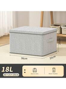 Clothing Storage Box With Lid, Large Capacity Home Organizer Bin, Cabinet Wardrobe Storage Basket Container - Multicolor - View 16