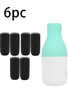 6 Cái/bộ Vỏ đàn hồi chống rò rỉ, Hành trình cần thiết, Phụ kiện du lịch cho vali, Thích hợp cho phụ nữ và nam giới, Nắp chai silicon cần thiết khi đi du lịch, Phù hợp với hầu hết các chai vệ sinh cỡ du lịch (Đen) - màu đen - Xem 2