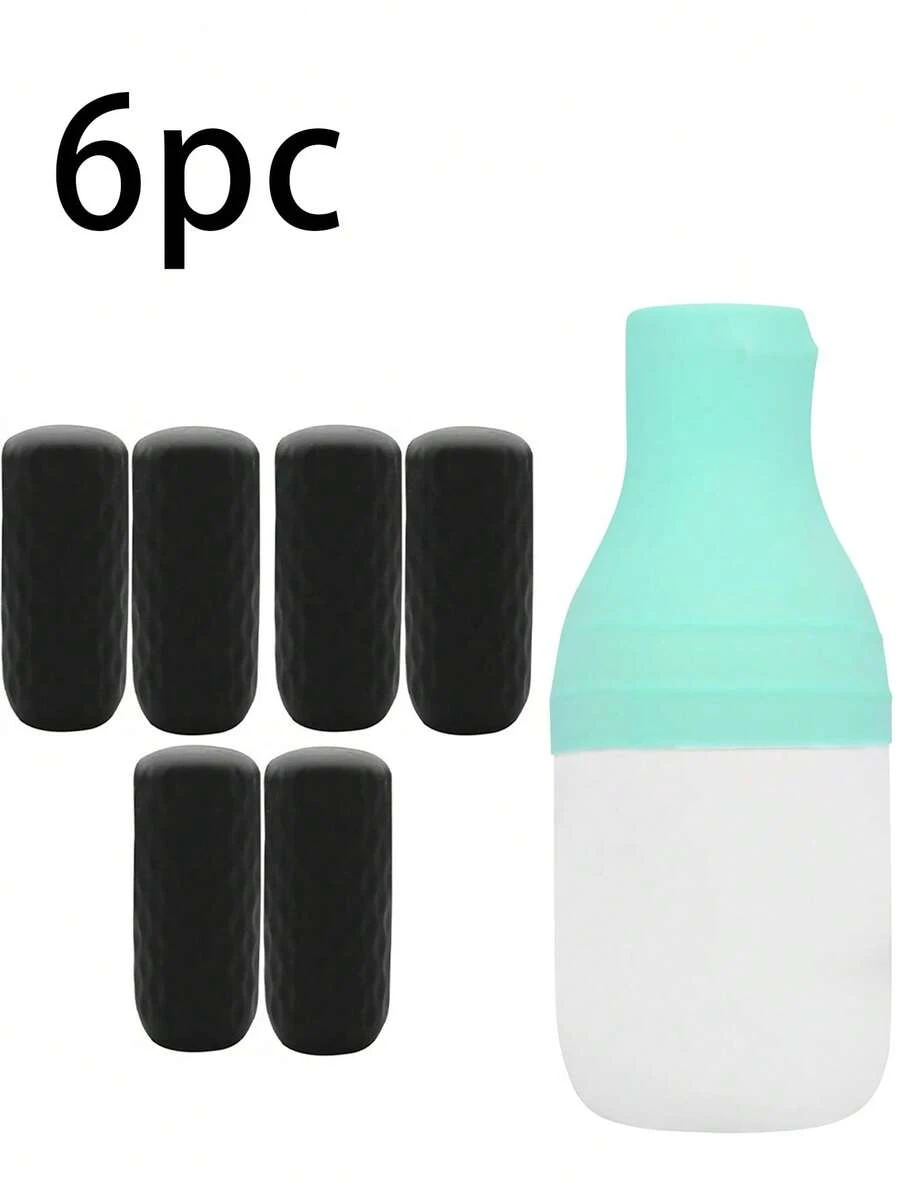 6 Cái/bộ Vỏ đàn hồi chống rò rỉ, Hành trình cần thiết, Phụ kiện du lịch cho vali, Thích hợp cho phụ nữ và nam giới, Nắp chai silicon cần thiết khi đi du lịch, Phù hợp với hầu hết các chai vệ sinh cỡ du lịch (Đen)