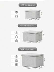 Clothing Storage Box With Lid, Large Capacity Home Organizer Bin, Cabinet Wardrobe Storage Basket Container - Multicolor - View 11