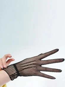 1 Pair Plaid Elegant Polyester Hollow Bowknot Gloves, Mature For Wedding, Holiday Party, Evening Date