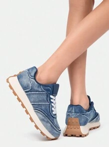 Alan Vincent [Light Freedom Series] Scarpe blu da donna per la primavera 2025, nuovi stile con suola spessa, scarpe sportive confortevoli e alla moda, sneaker casual da donna per uso quotidiano, scarpe da festa all'aperto, scarpe da donna blu, scarpe Cortez per studenti ragazze, scarpe casual Cortez adatte per ogni occasione - Blu - Visualizzare 10