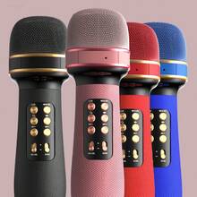 Bluetooth Fm Usb Karaoke Microphone With Radio Speaker - Đỏ - Xem 2