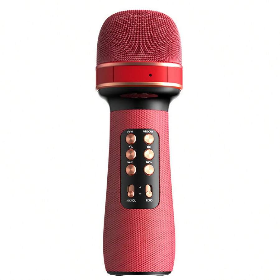 Bluetooth Fm Usb Karaoke Microphone With Radio Speaker - Đỏ - Xem 1