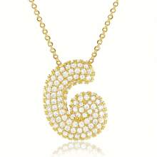 1pc Luxury Initial Charm Letter Star Hailey Style Full Cubic Zirconia A-Z English Letter Thick Bubble Round Pendant Fashion Hip Hop Unisex Gold Plated Brass Necklace Jewelry Party Gift - Necklace - View 15