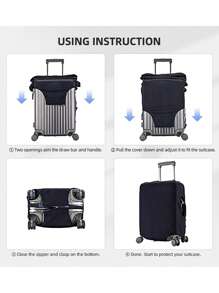 1pc Custom Luggage Cover With Face Personalized Luggage Cover Add Your Own Name Photo Text Double-Sided Different Design Travel Suitcase Case Protector Elastic Washable Baggage Covers - Multicolor - View 8