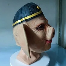 Party Pig Head Mask Prop For Festivals, Photo Ops & Gatherings - Black - View 2